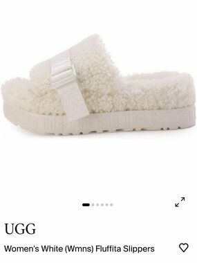 UGG Fluffita Slide Sandals in Ivory Shearling